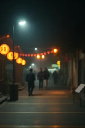 海边小城二楼书店窗口，晾衣绳横在远处堤岸与海面之间