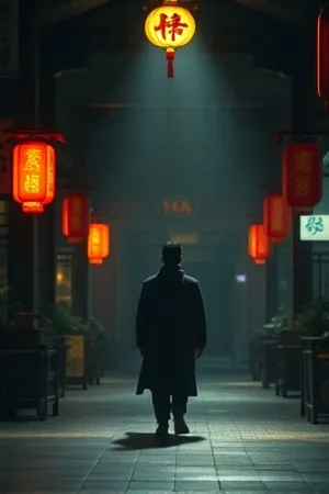 高速公路服务区黄昏，货车旁边站着一位端着保温杯的中年司机