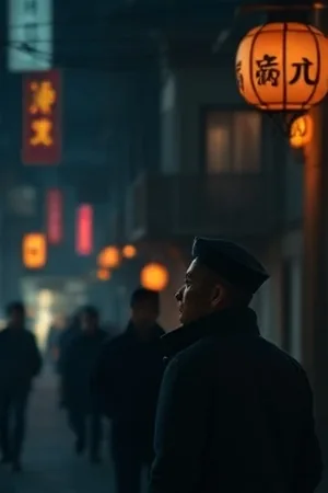 小镇旅馆共用厨房，灶台上四个锅同时冒气，墙上挂着住客的便签